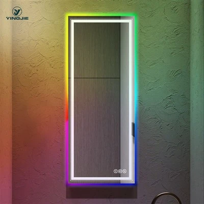 Pasqyrë e personalizueshme e ndriçimit RGB LED të banjës